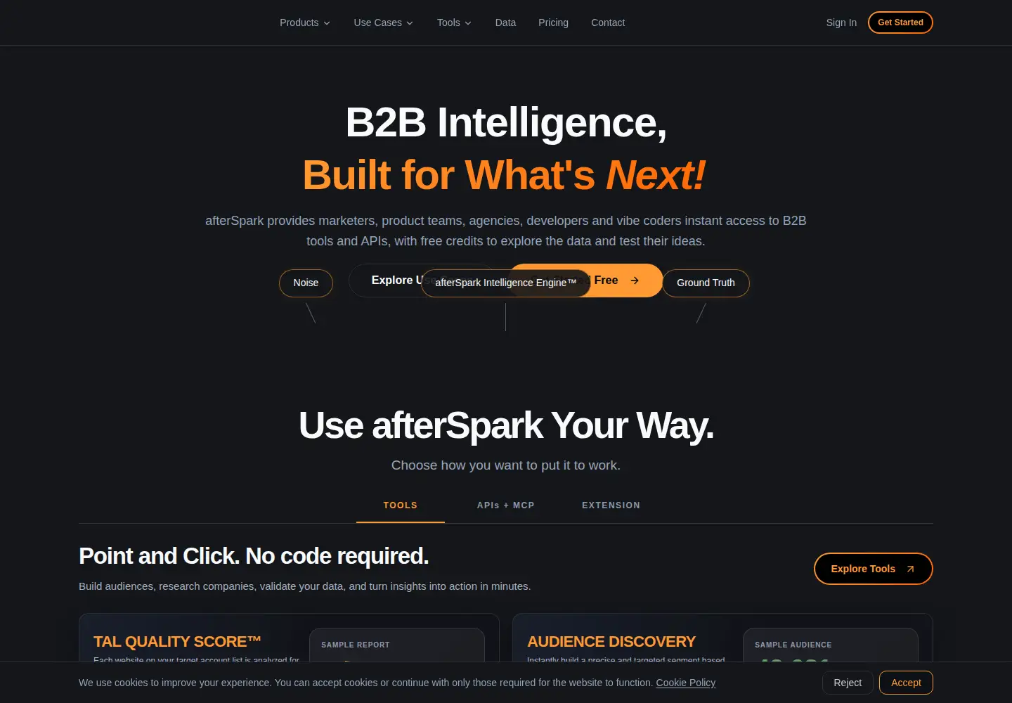 Captured homepage of afterspark.ai in the current scan