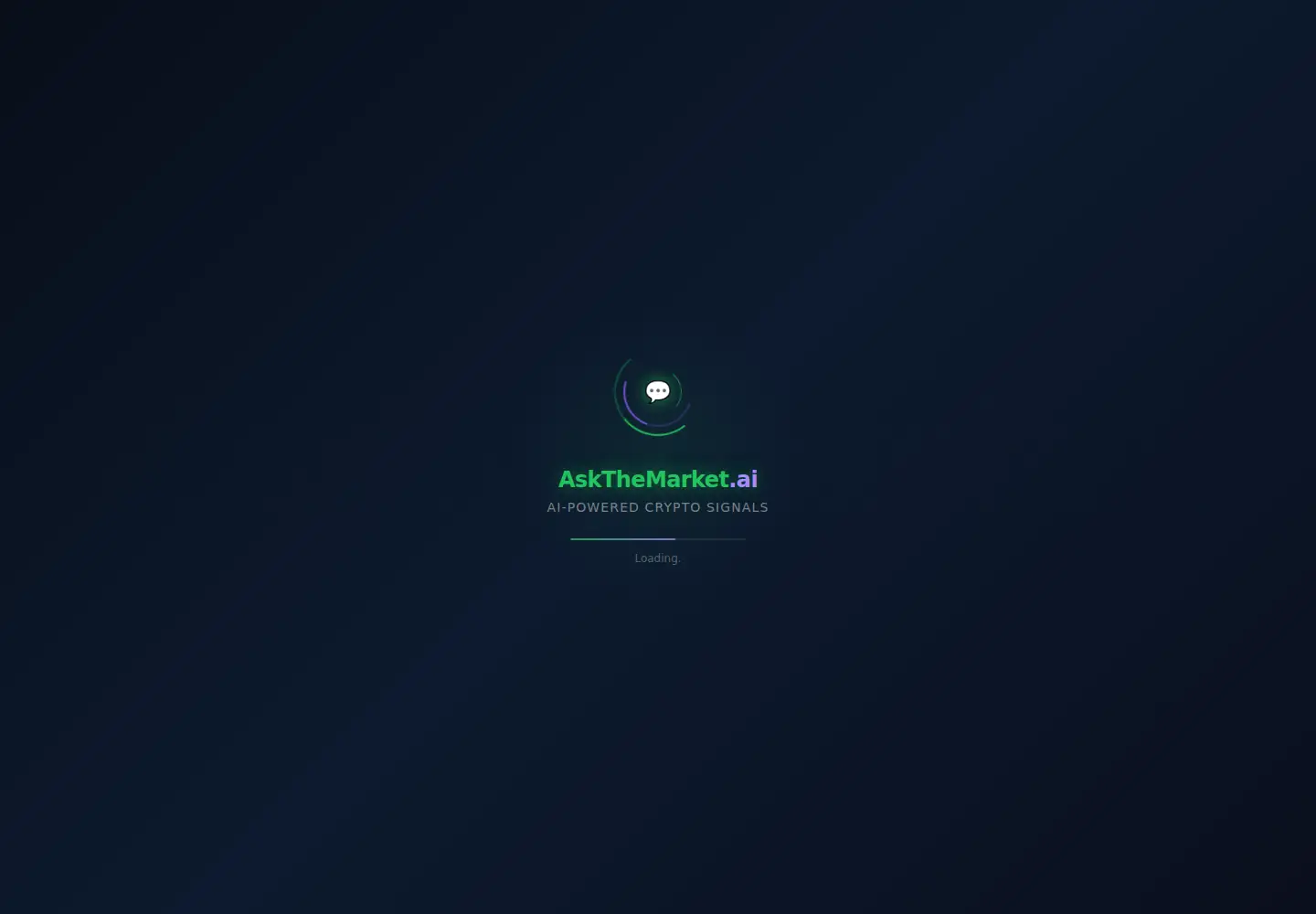 Captured homepage of askthemarket.ai in the current scan