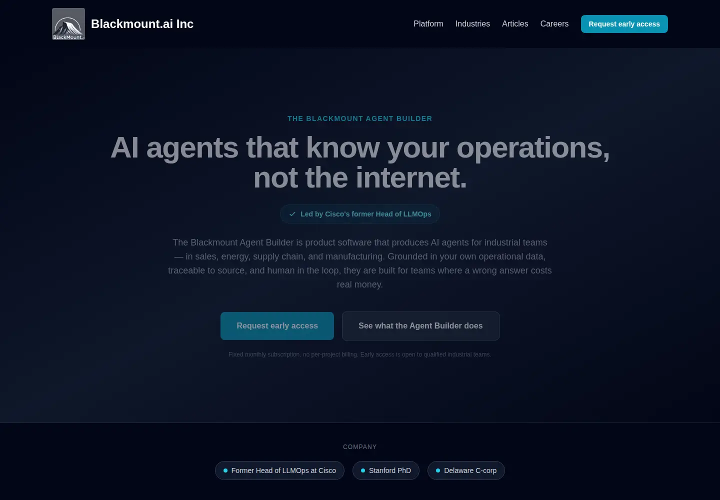 Screenshot of blackmount.ai
