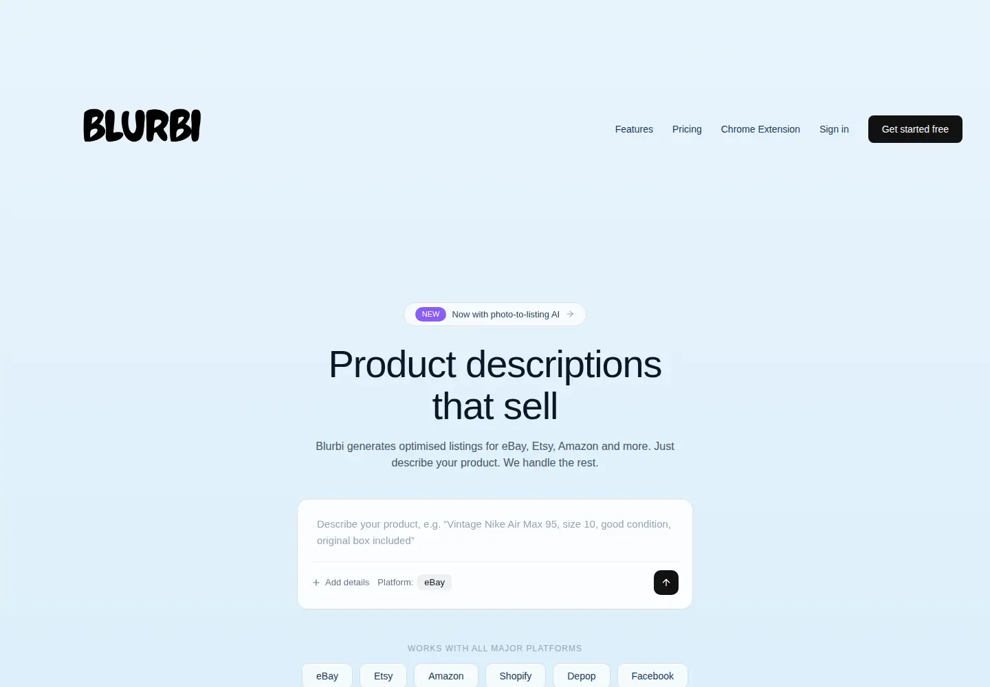 Screenshot of blurbi.ai