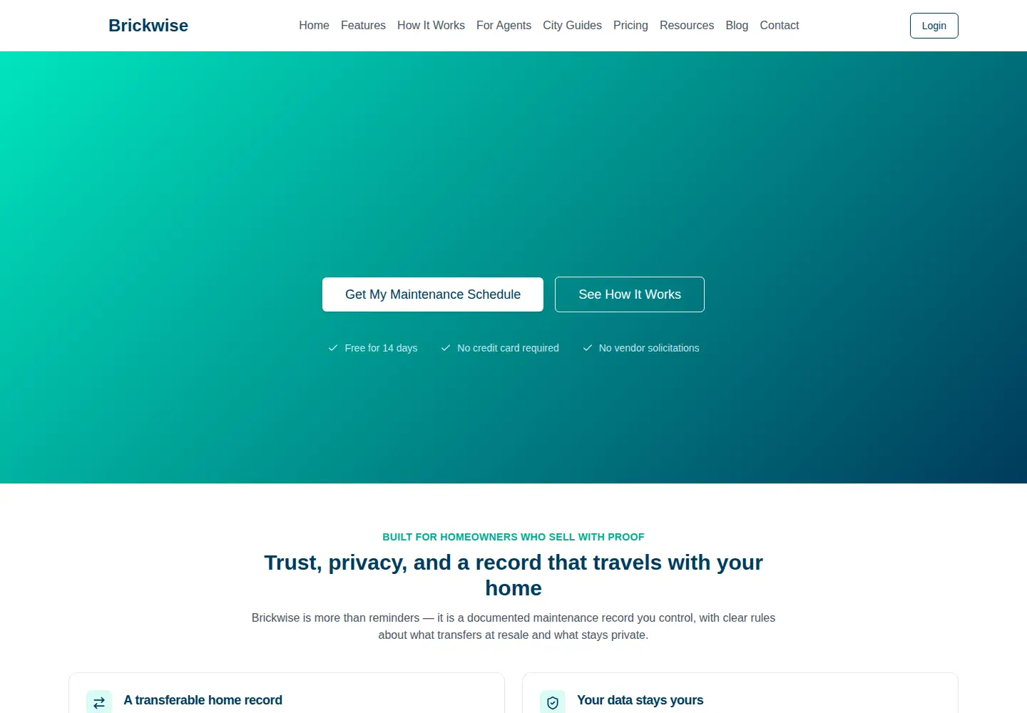 Screenshot of brickwise.ai