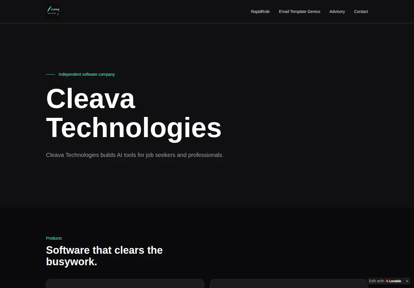 Screenshot of cleava.ai