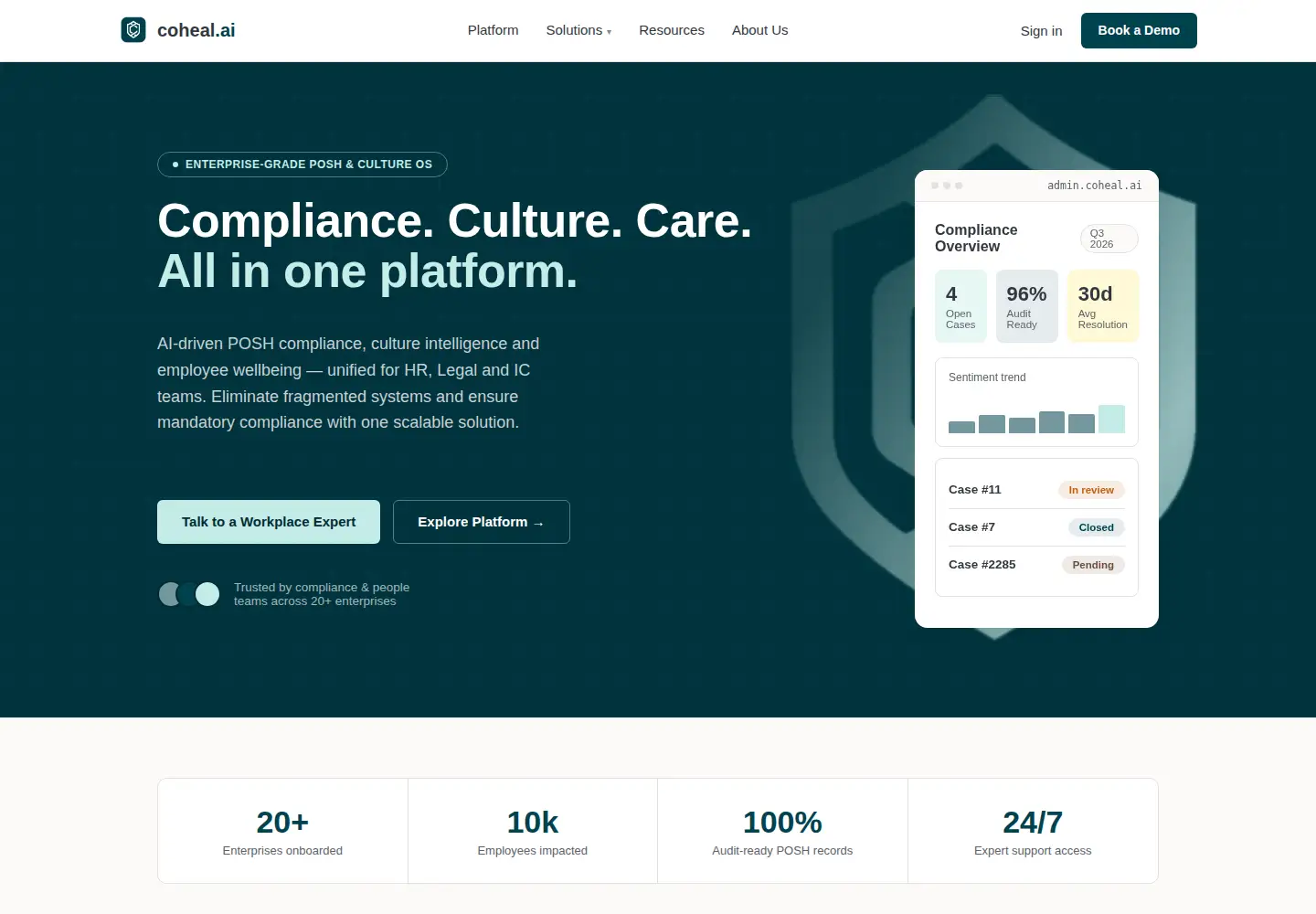 Screenshot of coheal.ai