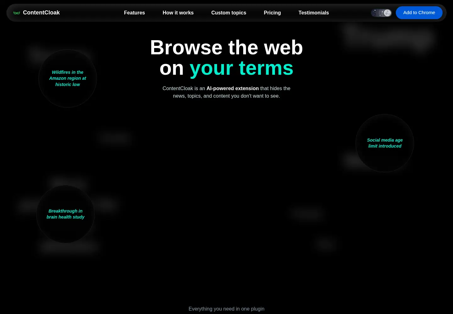 Captured homepage of contentcloak.ai in the current scan