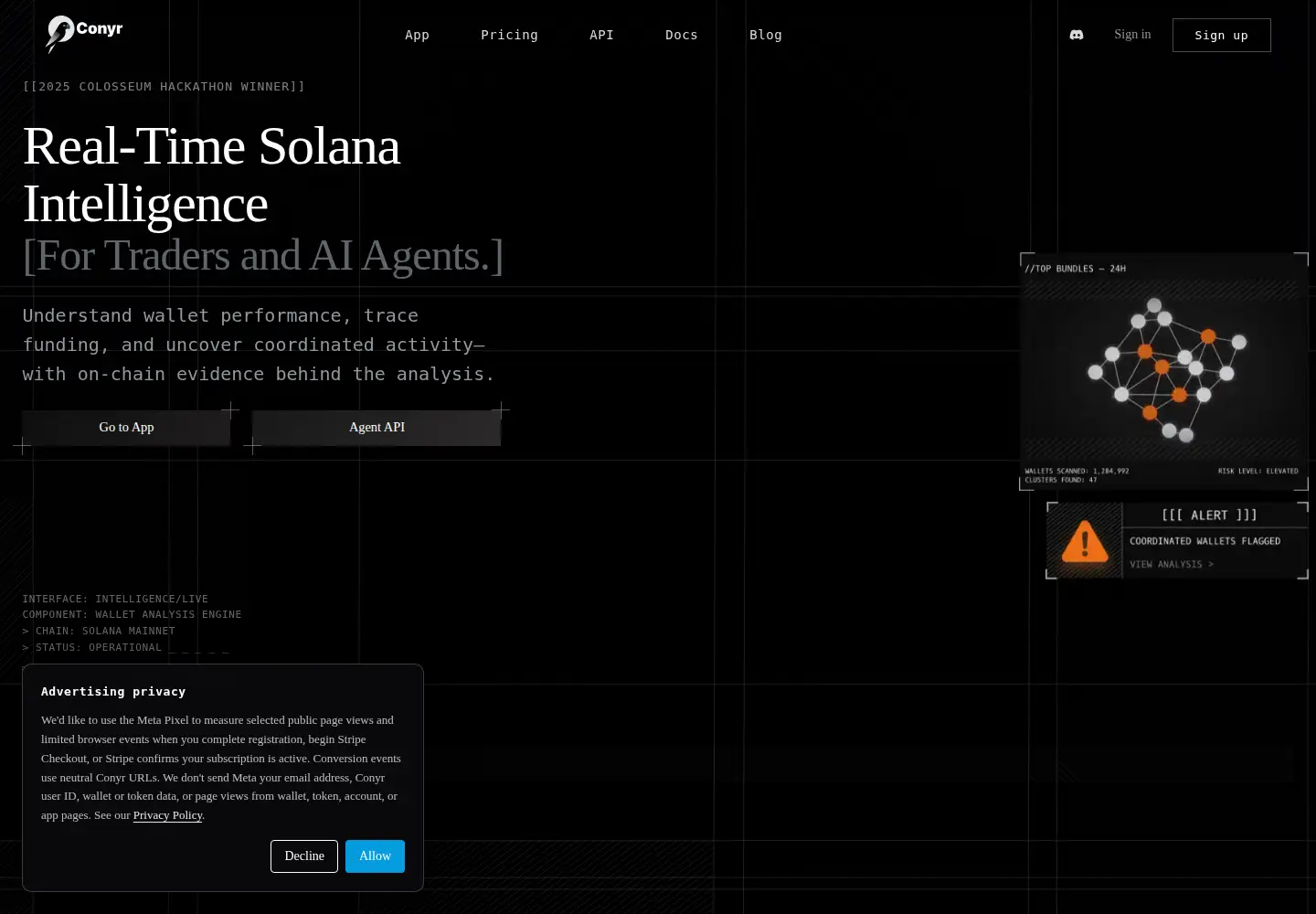 Captured homepage of conyr.ai in the current scan