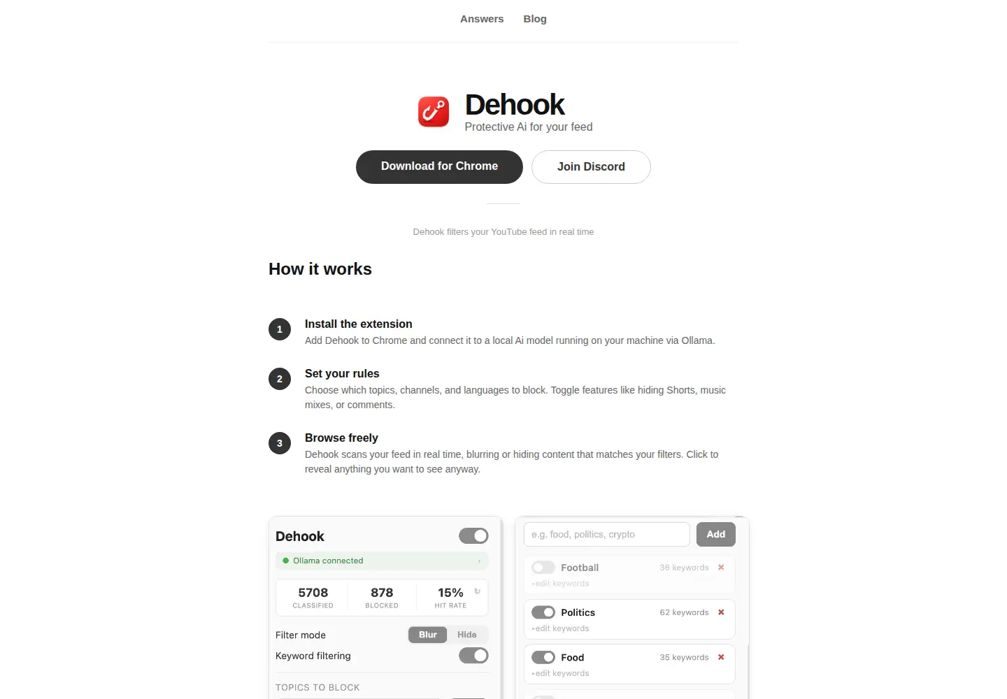 Screenshot of dehook.ai