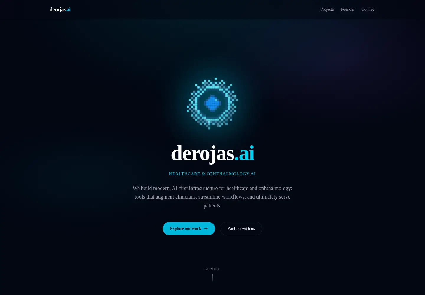Captured homepage of derojas.ai in the current scan
