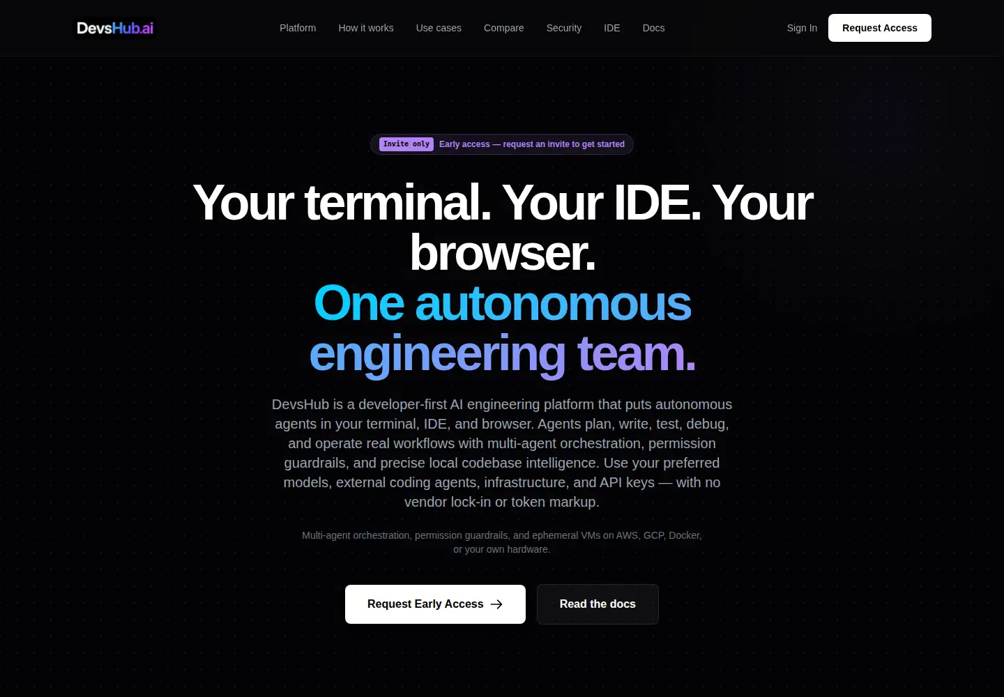 Screenshot of devshub.ai