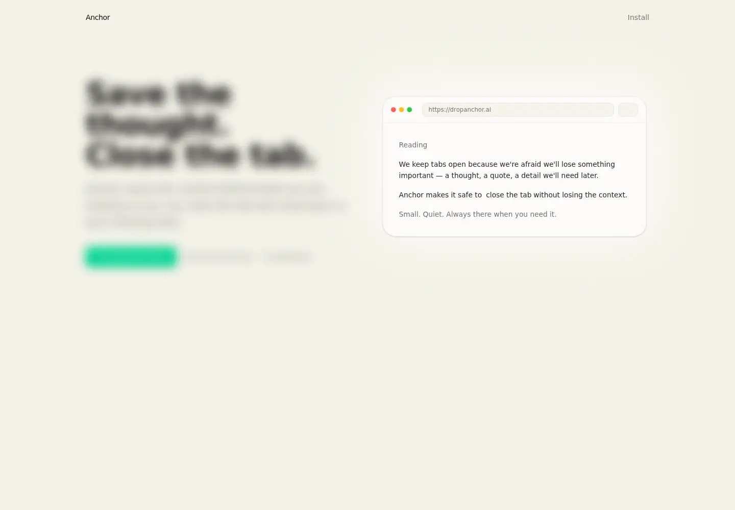 Captured homepage of dropanchor.ai in the current scan
