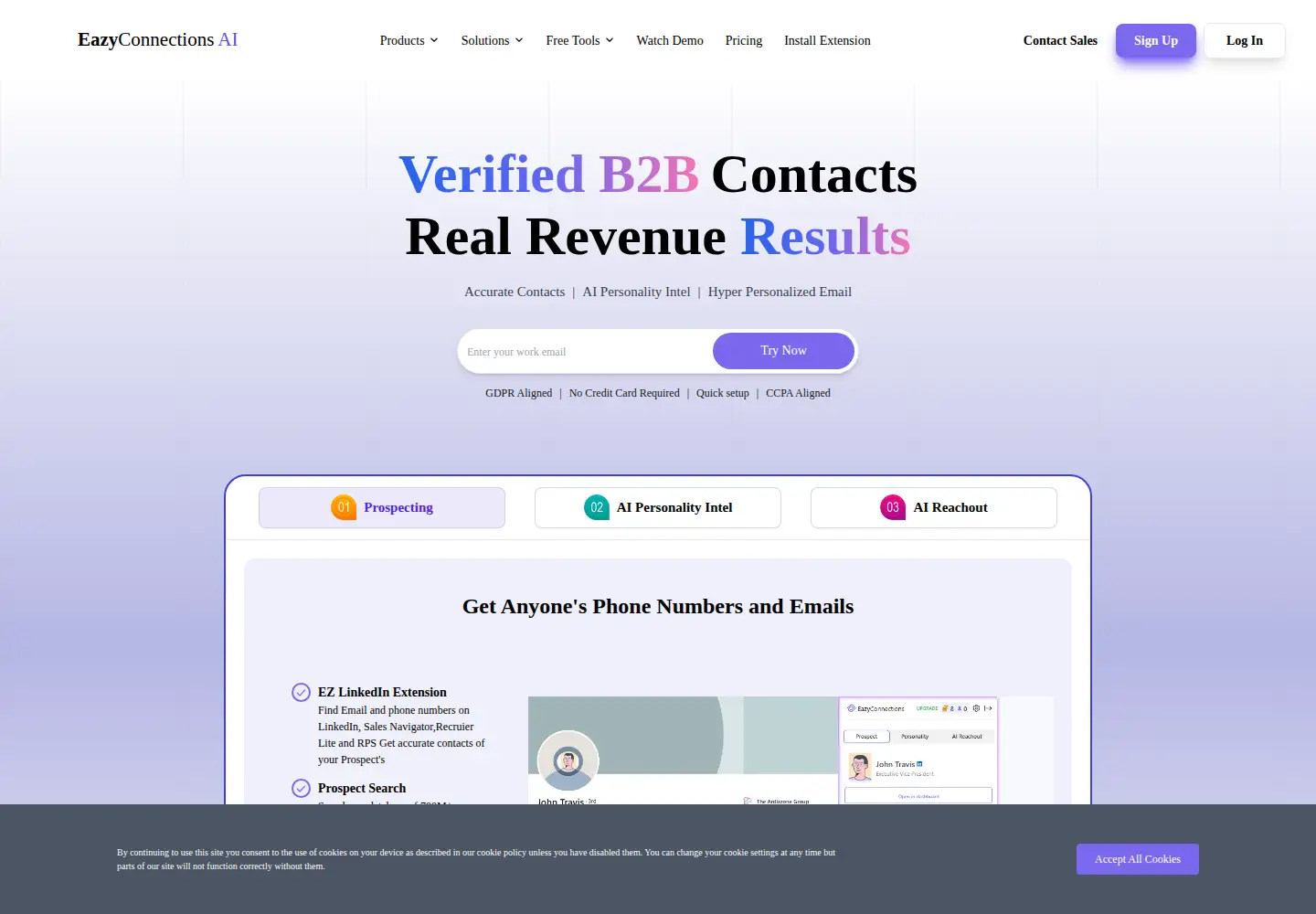 Screenshot of eazyconnections.ai