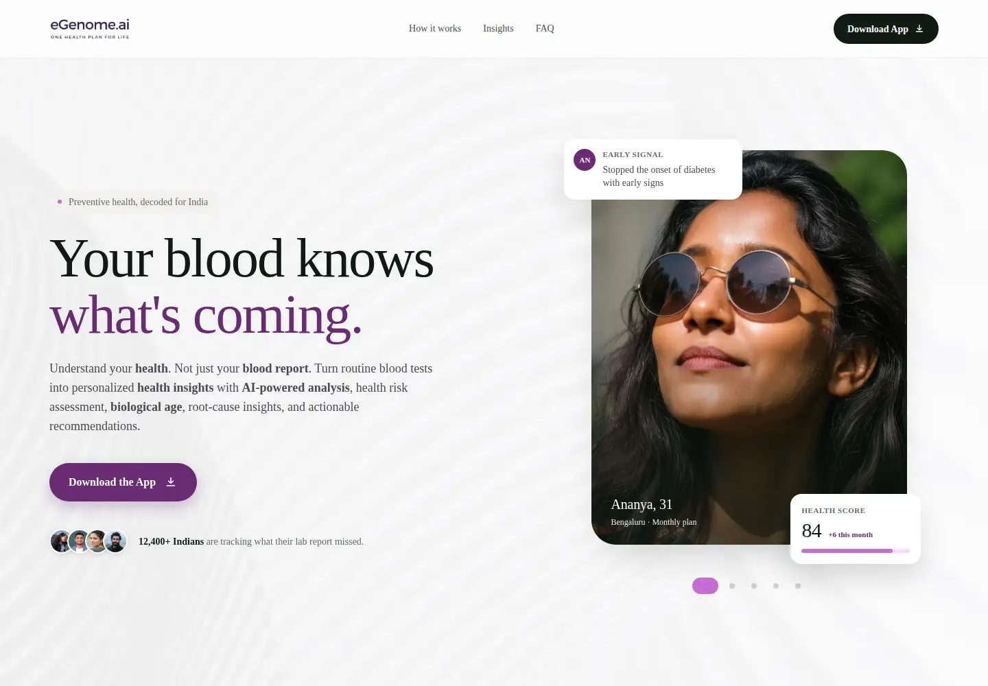 Captured homepage of egenome.ai in the current scan