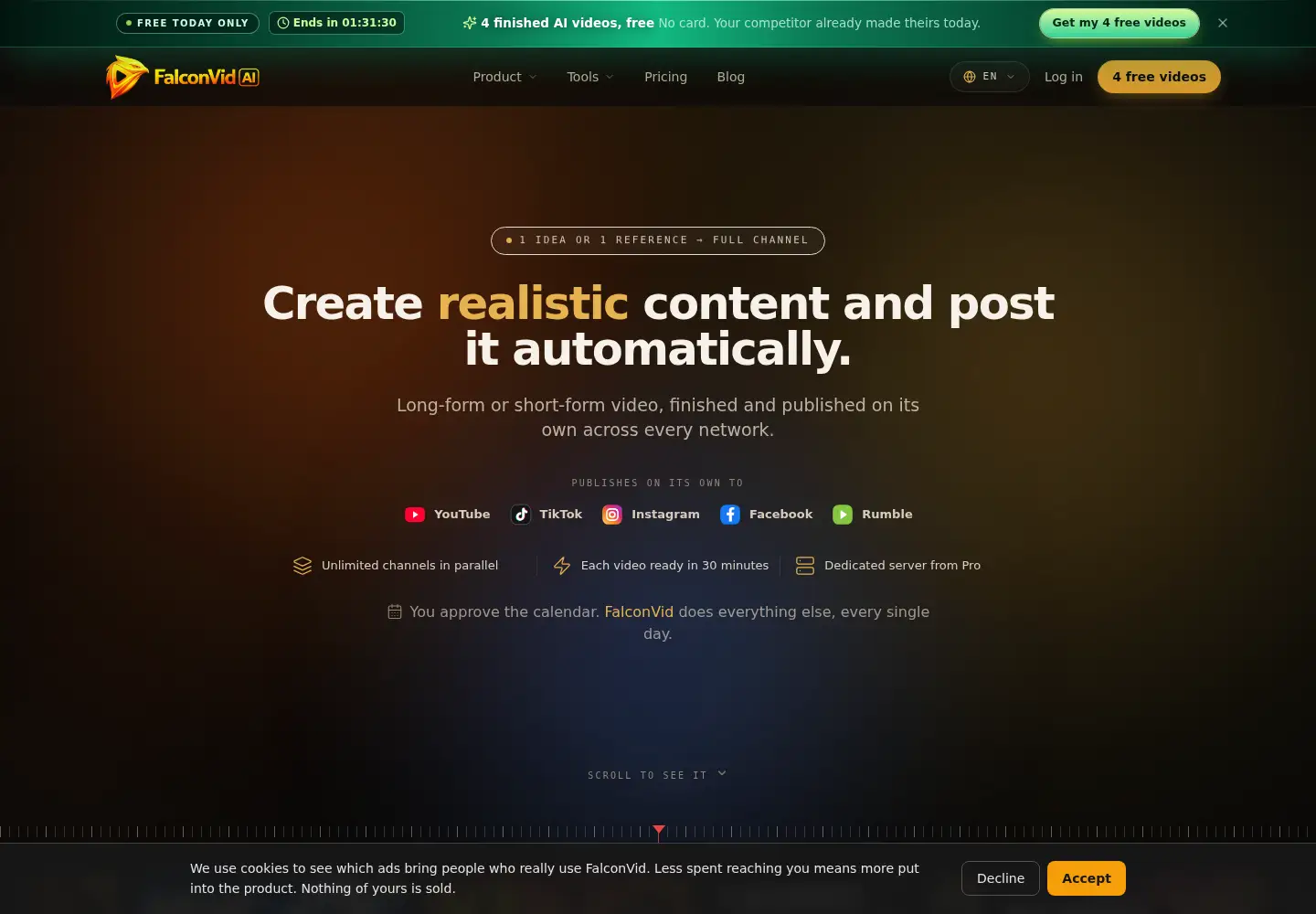 Screenshot of falconvid.ai