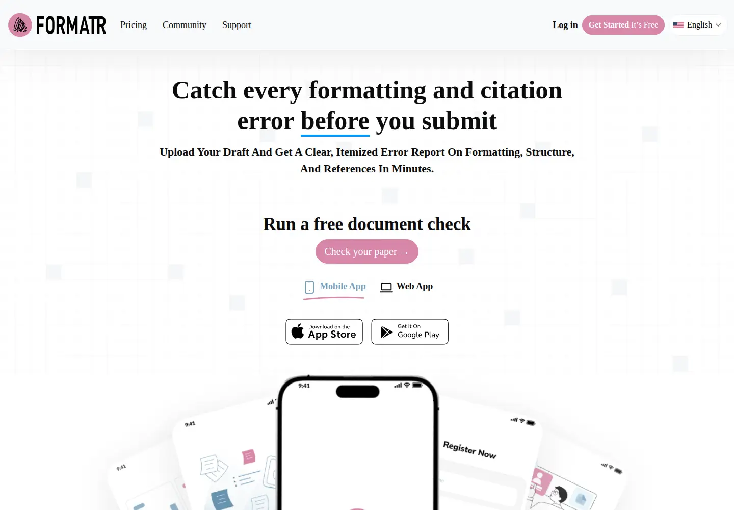 Screenshot of formatr.ai