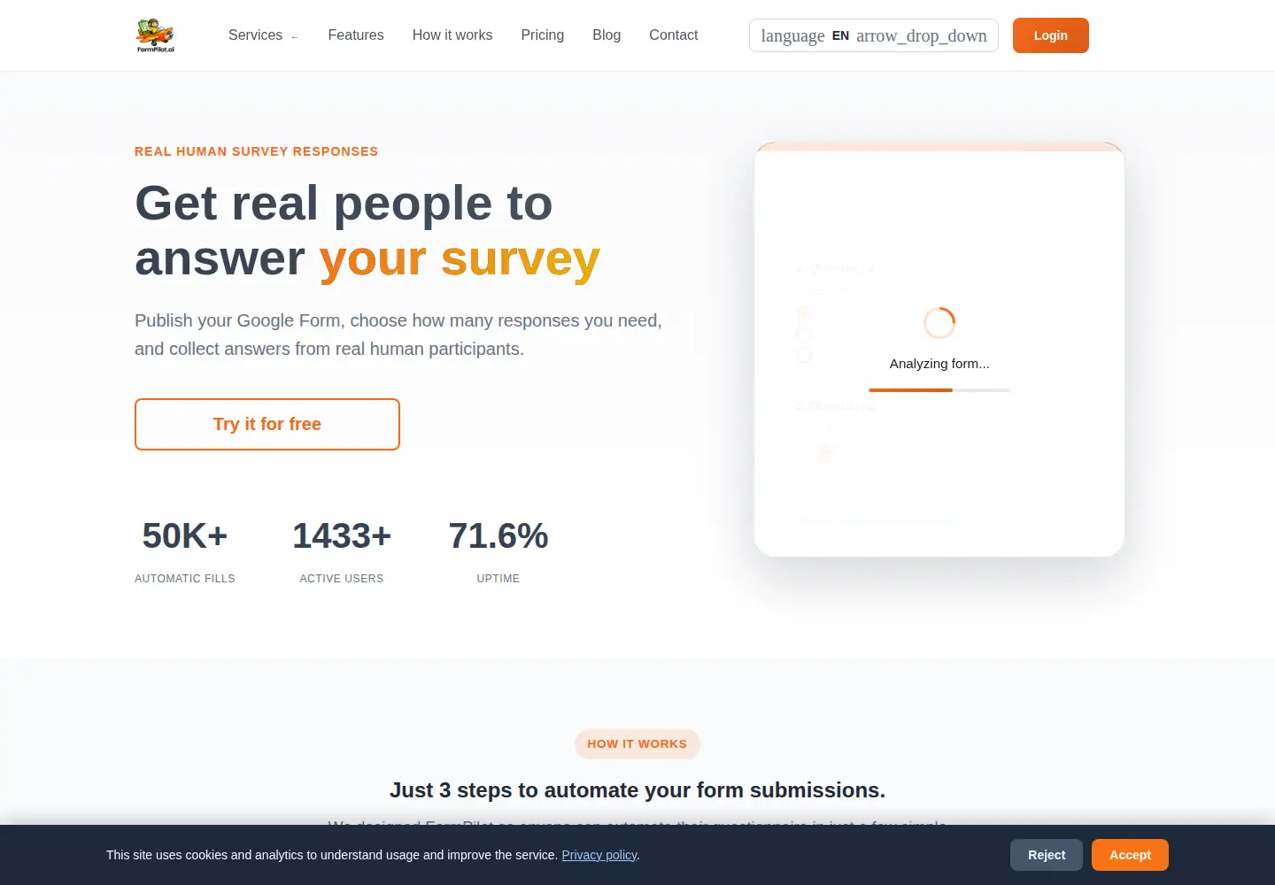 Screenshot of formpilot.ai