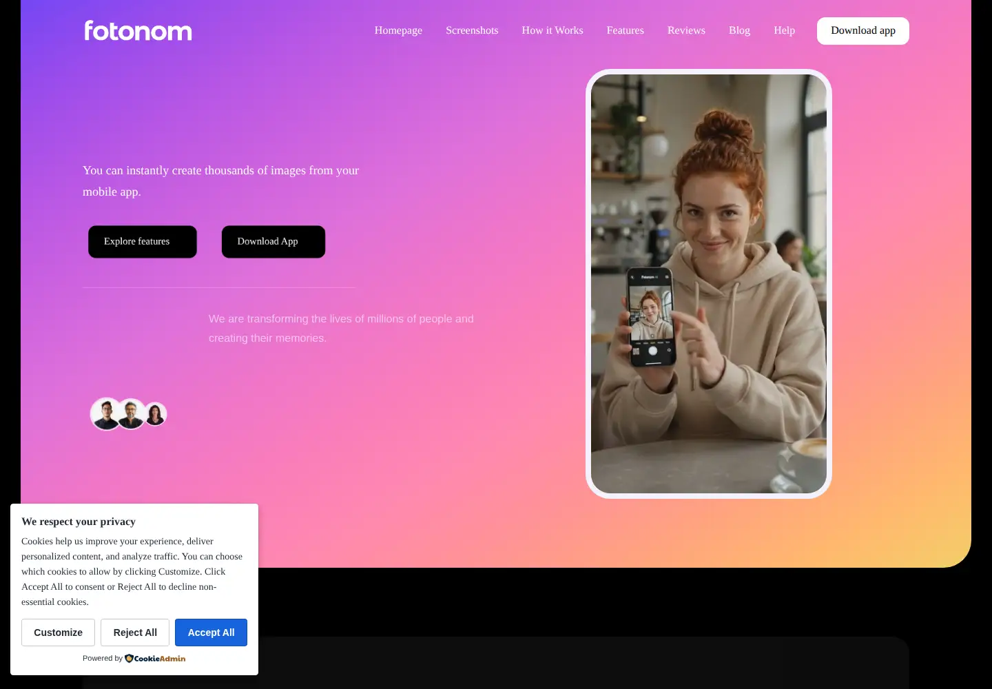 Screenshot of fotonom.ai