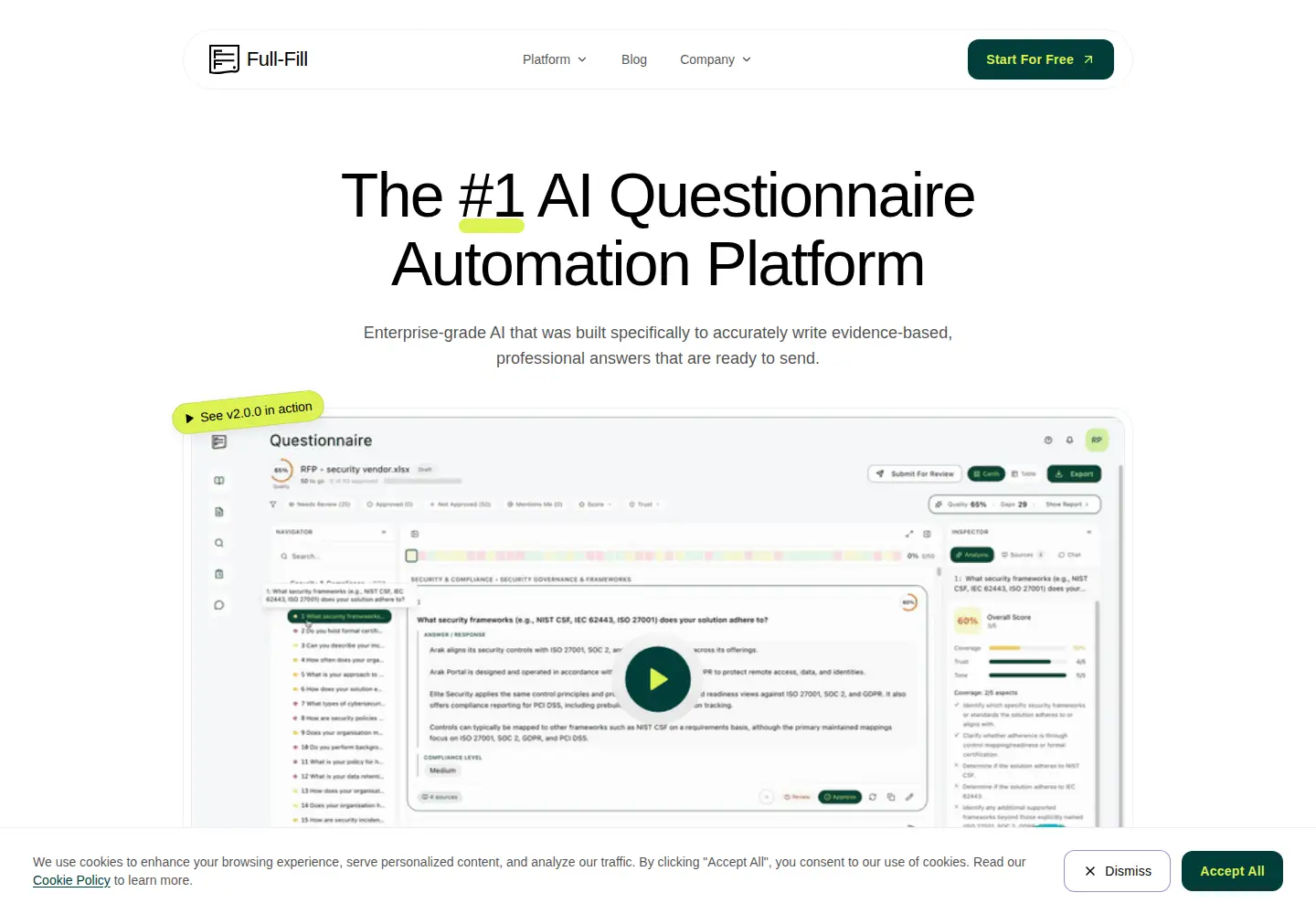 Captured homepage of full-fill.ai in the current scan