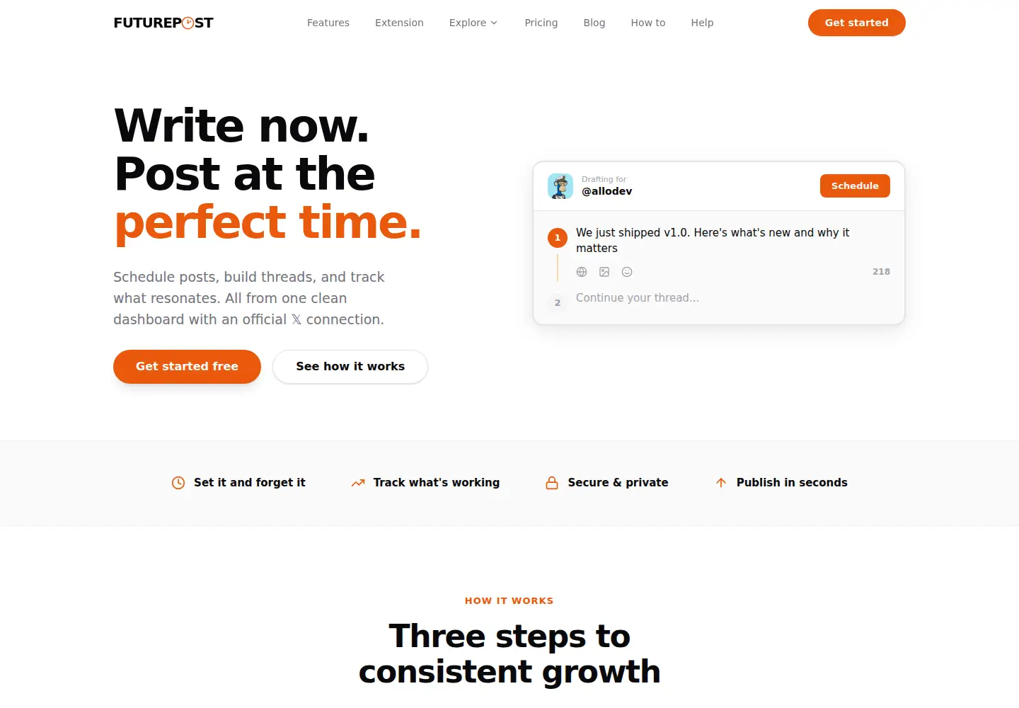 Screenshot of futurepost.ai