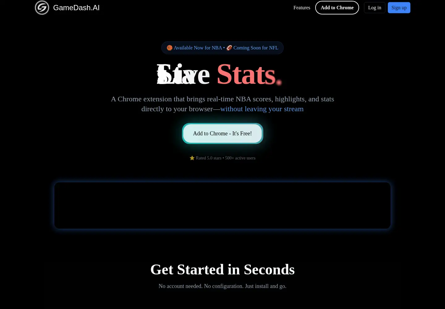 Screenshot of gamedash.ai