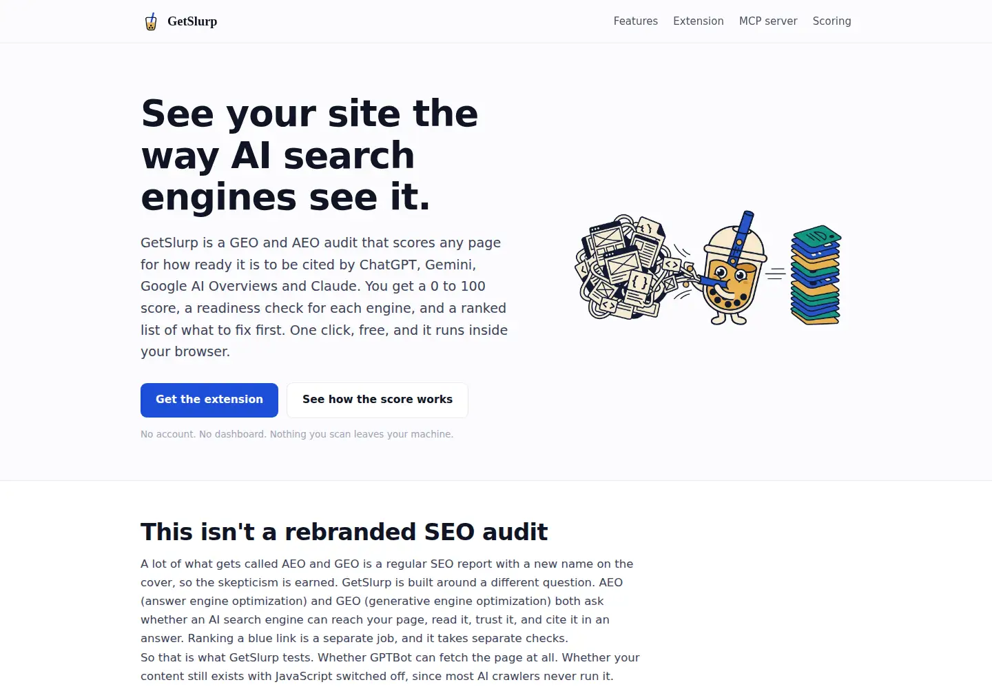 Captured homepage of getslurp.ai in the current scan