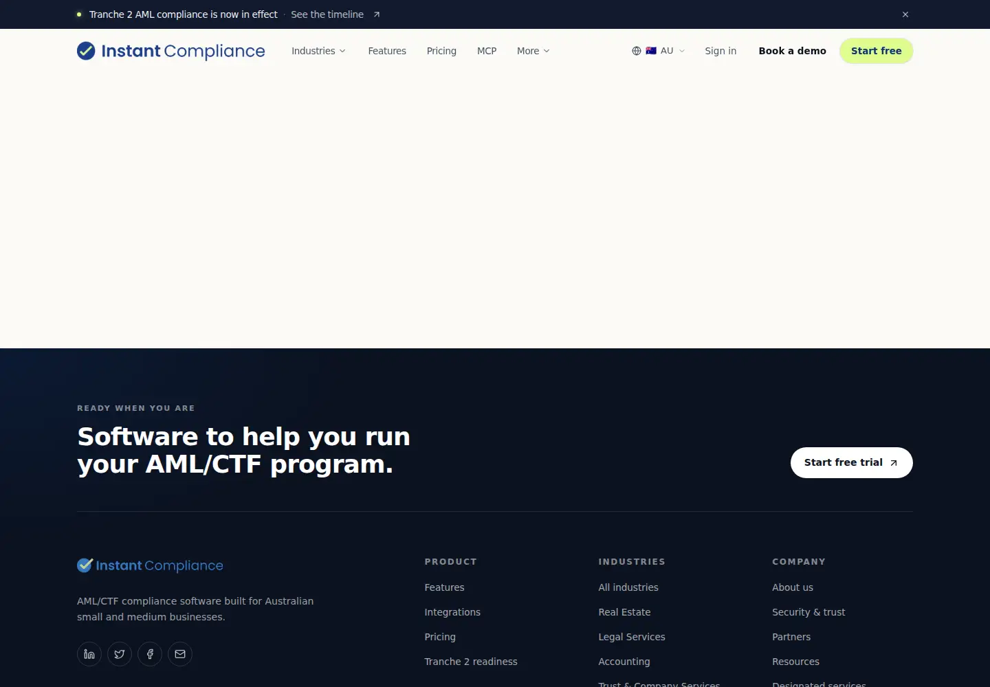 Screenshot of instantcompliance.ai