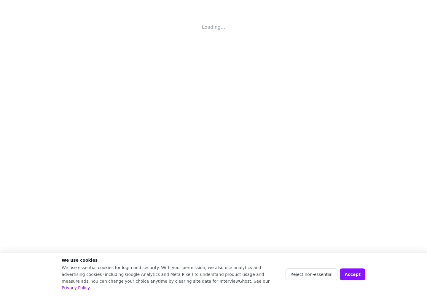 Captured homepage of interviewghost.ai in the current scan