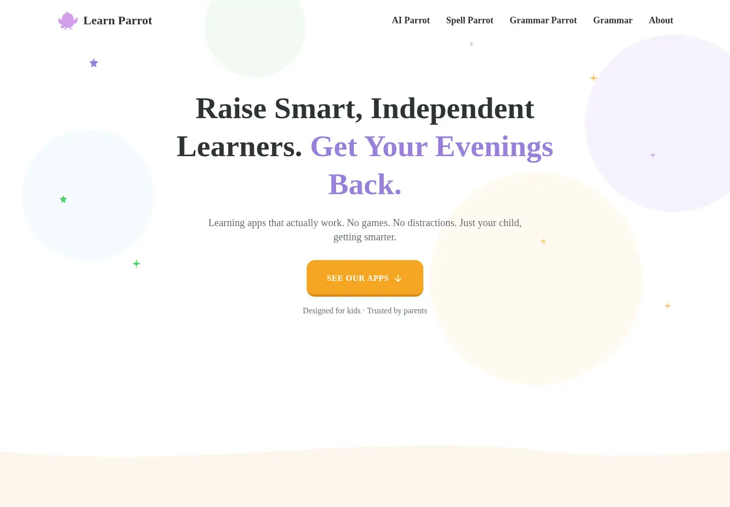 Screenshot of learnparrot.ai