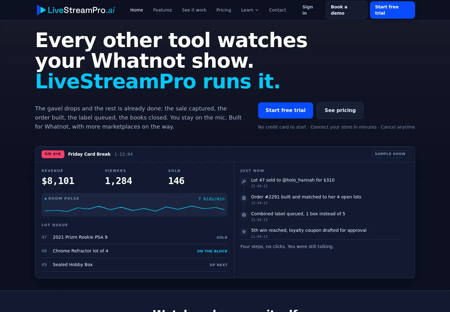 Screenshot of livestreampro.ai