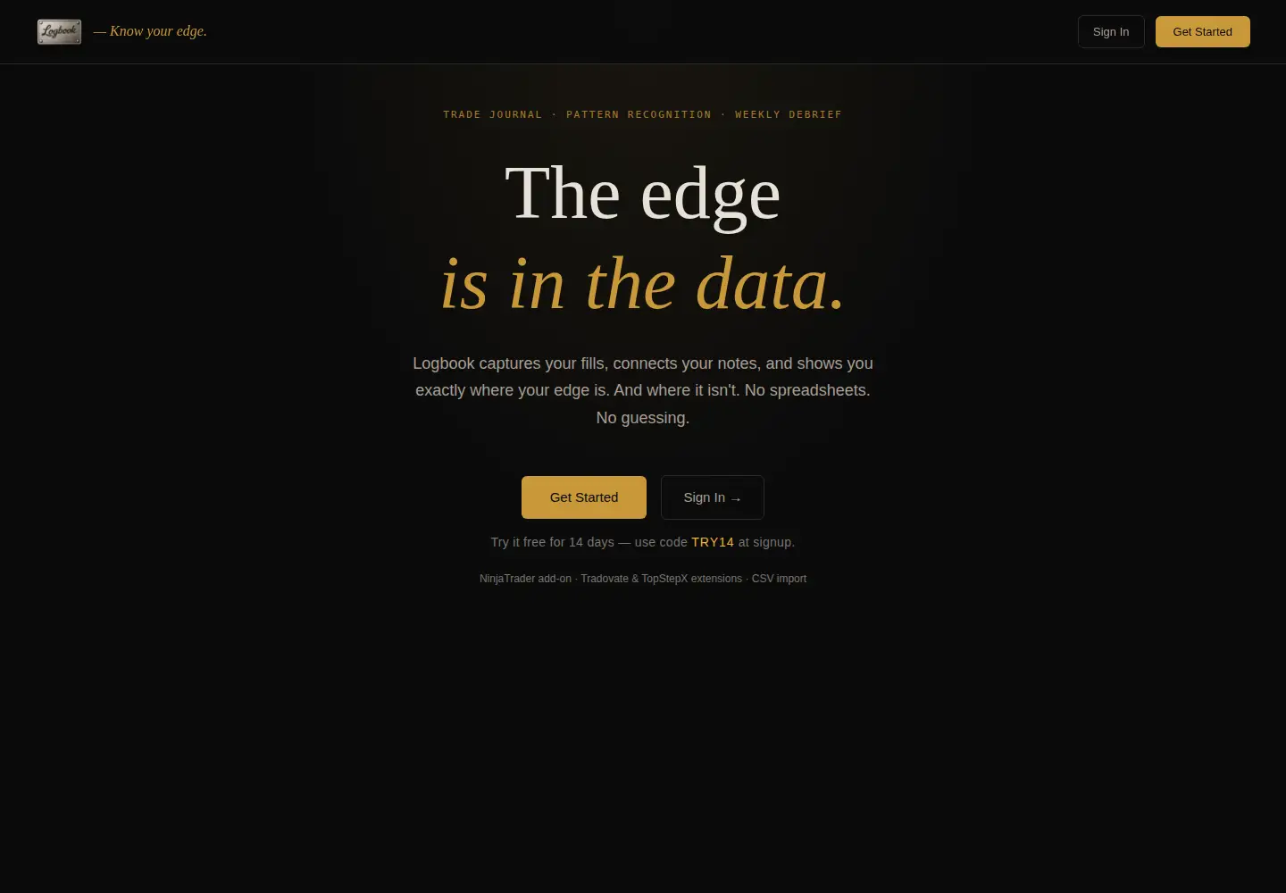 Captured homepage of logbookjournal.ai in the current scan