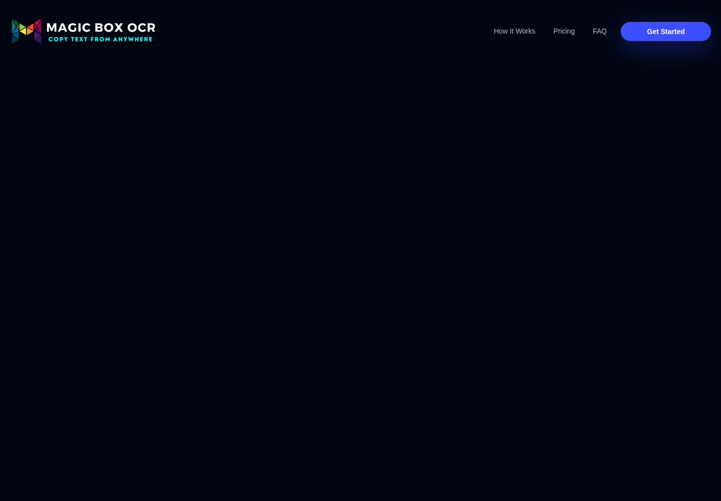 Captured homepage of magicocr.ai in the current scan
