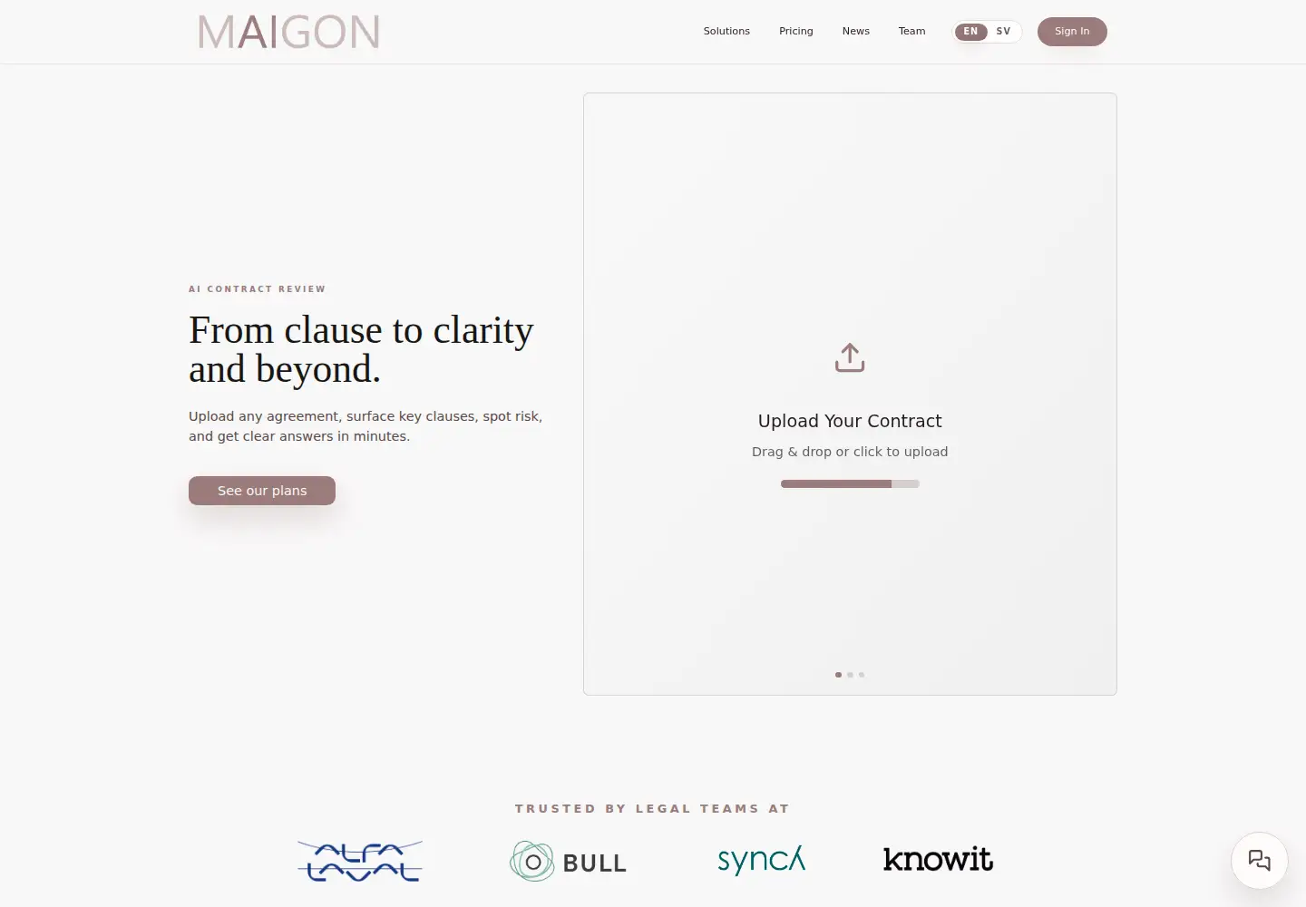 Captured homepage of maigon.ai in the current scan