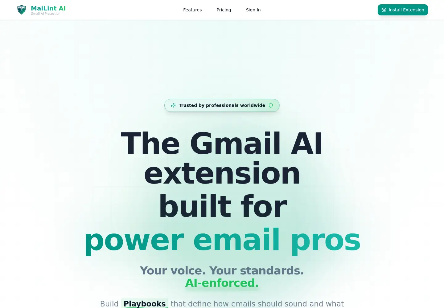 Captured homepage of mailint.ai in the current scan