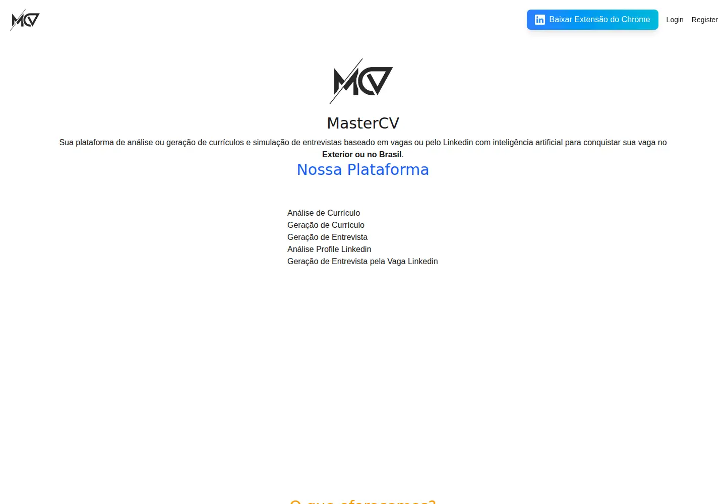 Screenshot of mastercv.ai