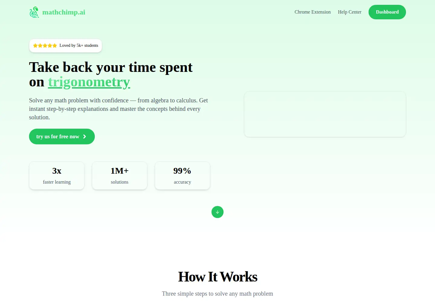 Screenshot of mathchimp.ai