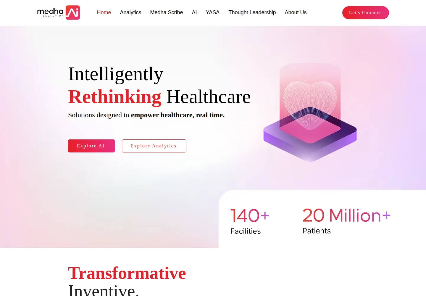 Captured homepage of medha-analytics.ai in the current scan