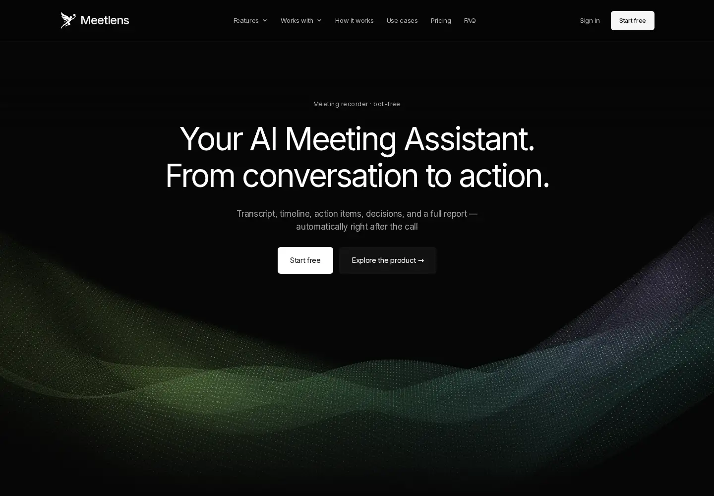 Screenshot of meetlens.ai