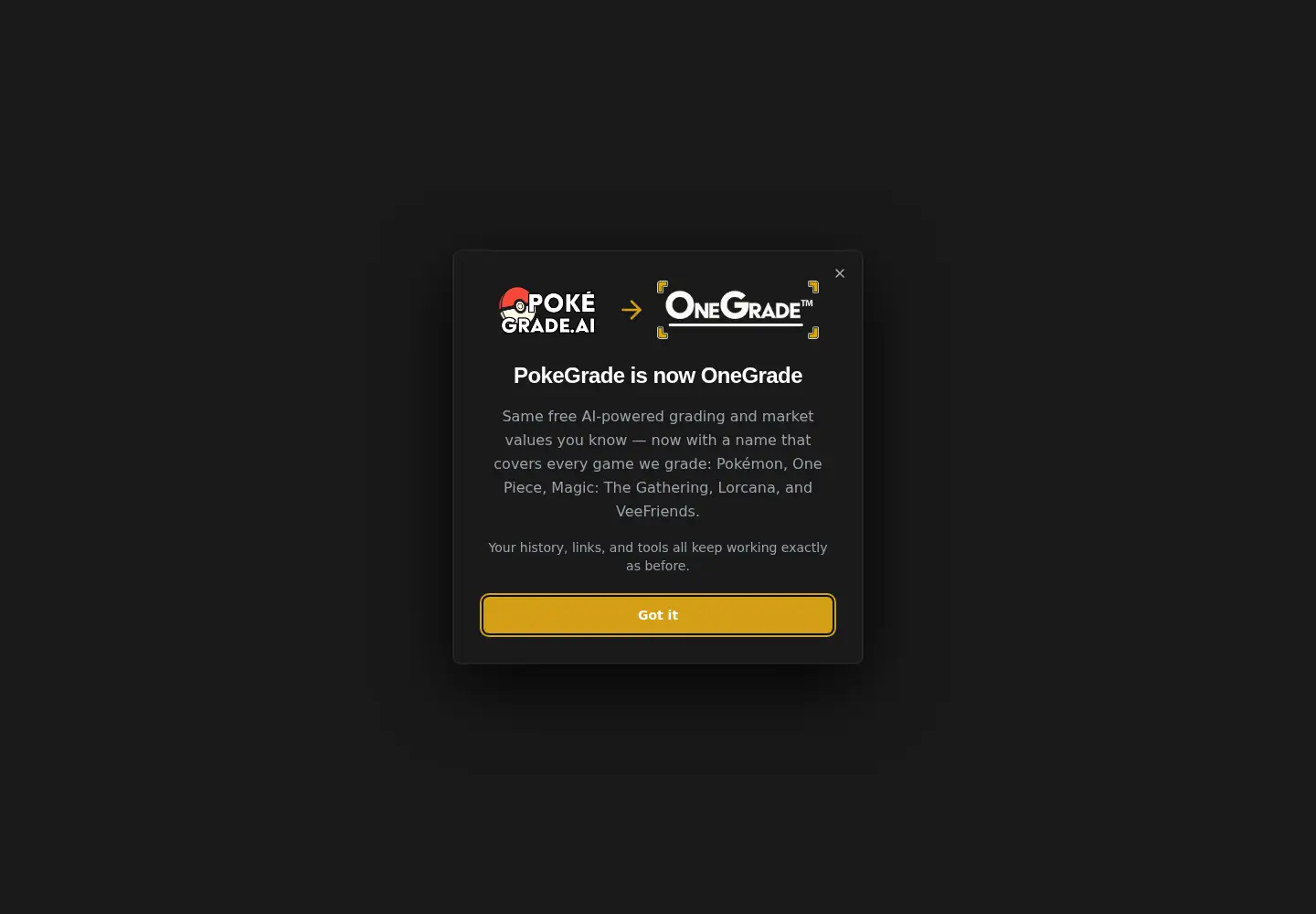 Screenshot of onegrade.ai