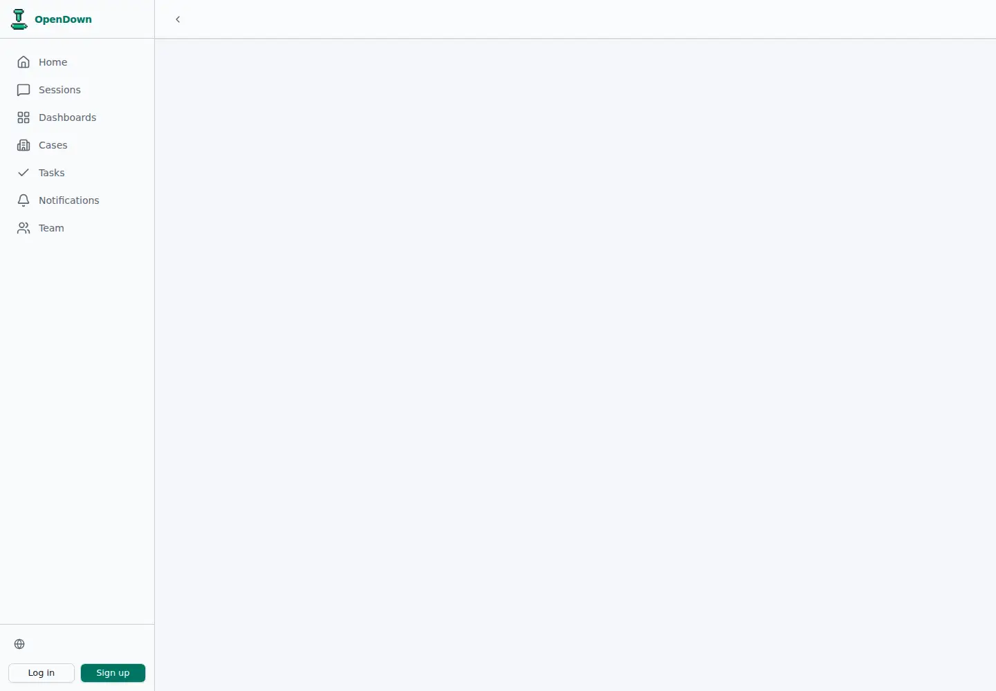 Captured homepage of opendown.ai in the current scan