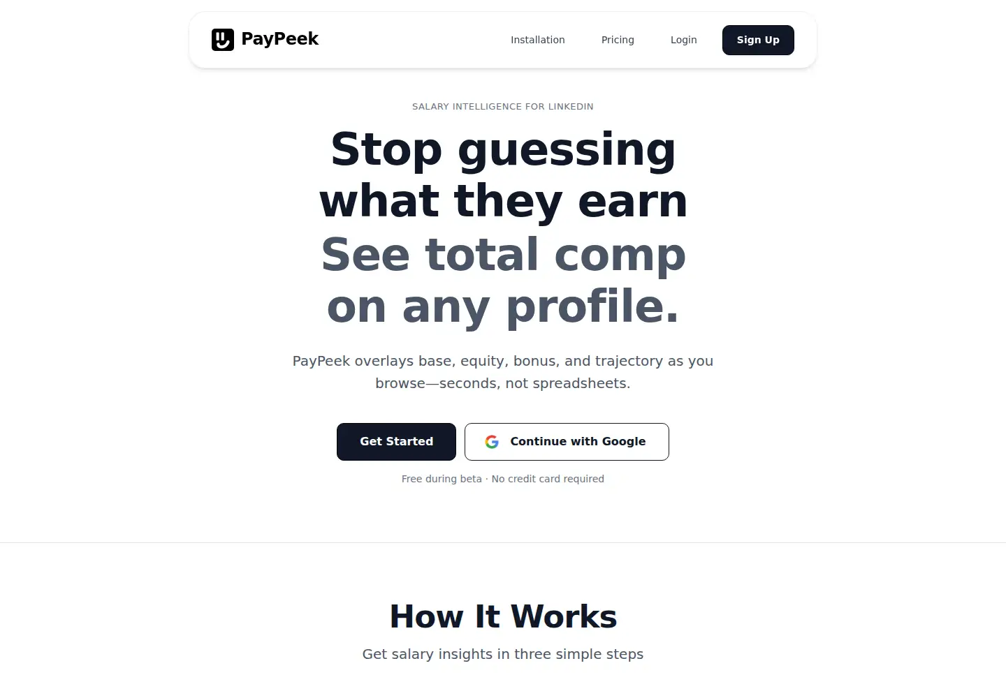 Screenshot of paypeek.ai