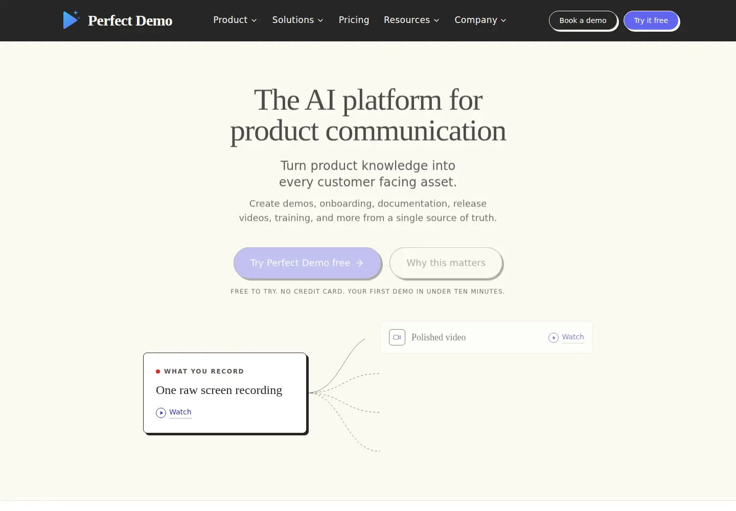 Screenshot of perfectdemo.ai