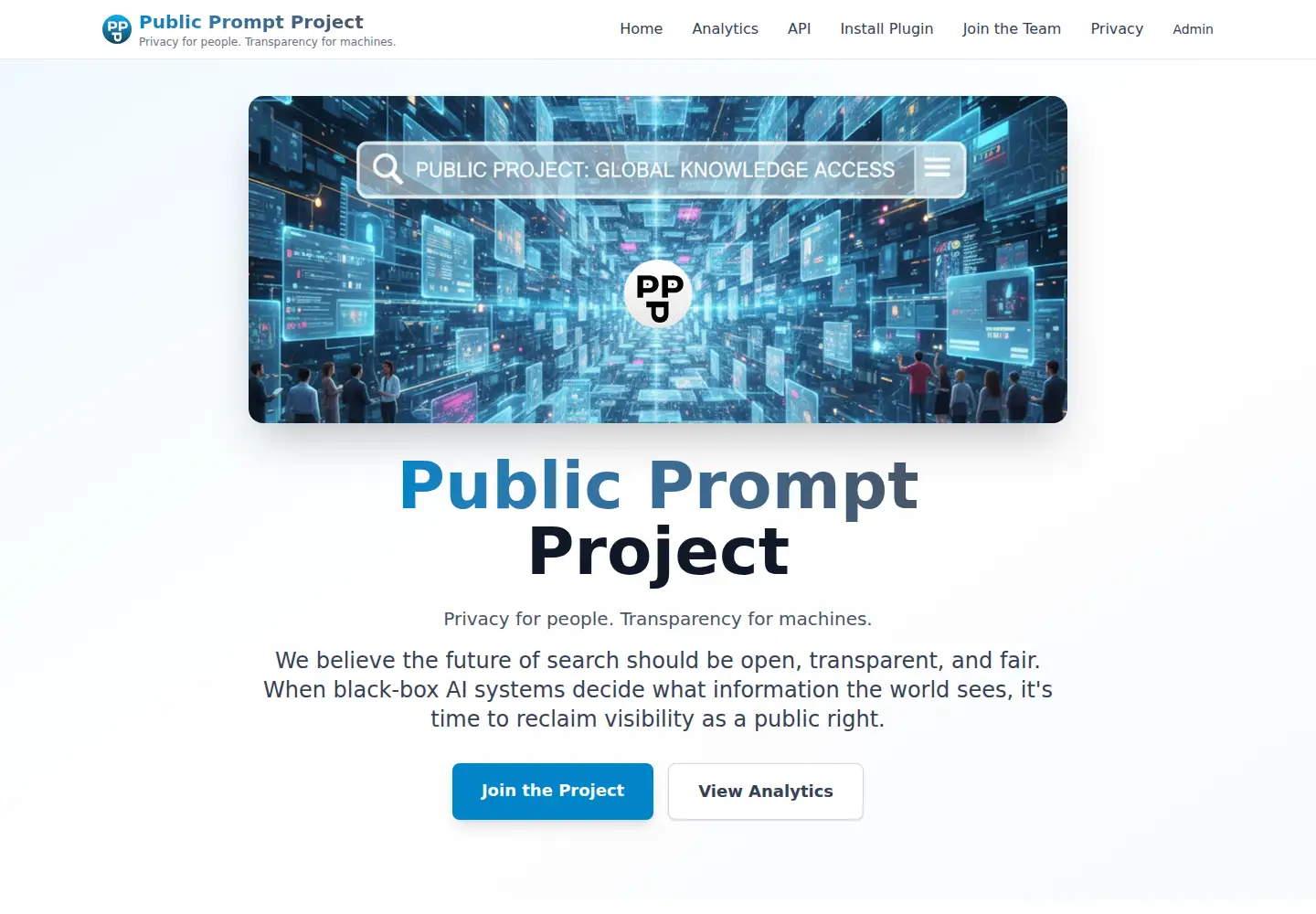 Screenshot of publicpromptproject.ai