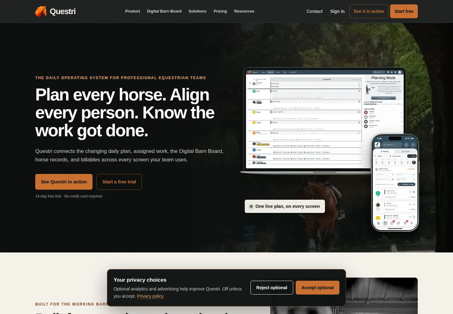 Captured homepage of questri.ai in the current scan