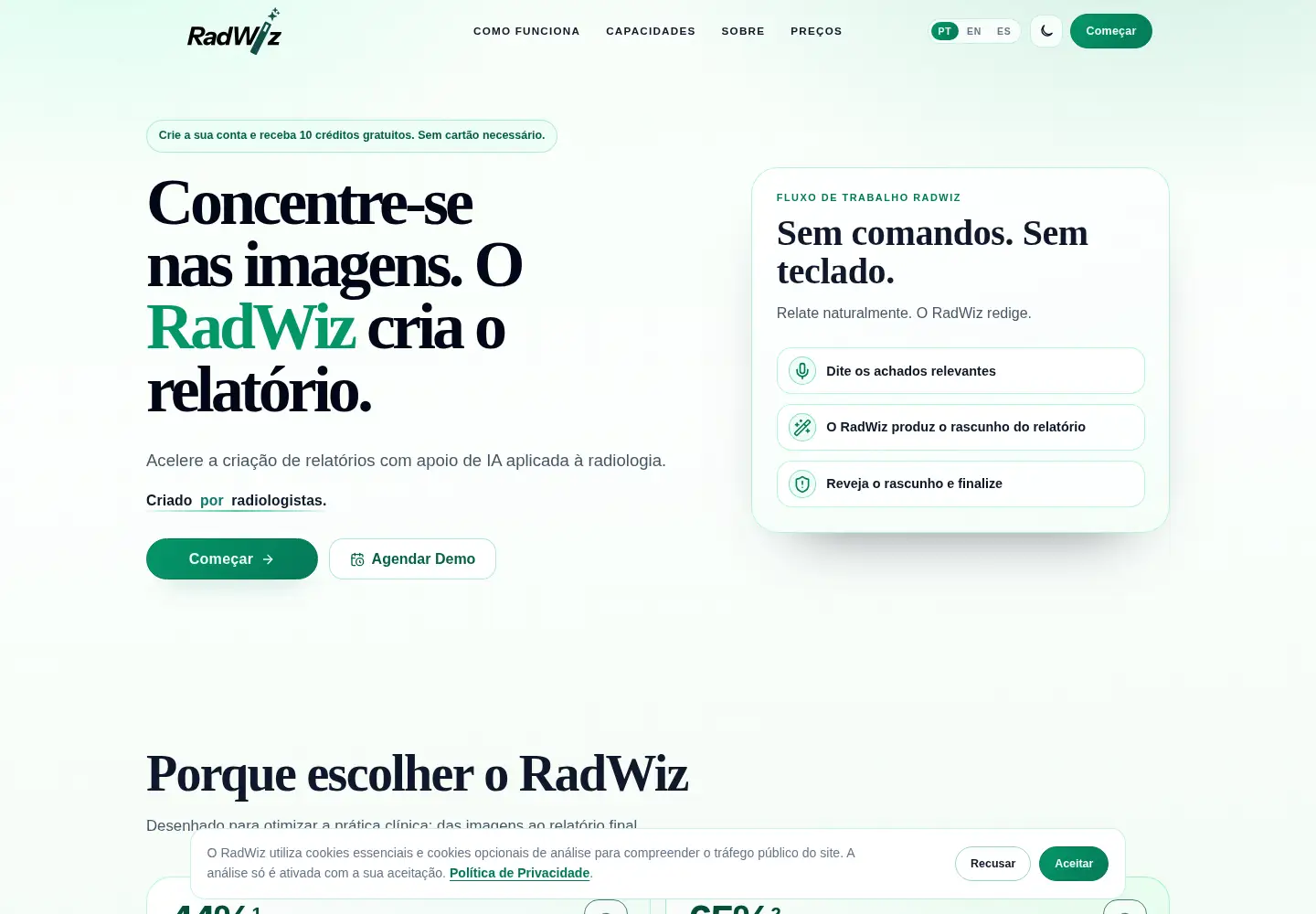Screenshot of radwiz.ai