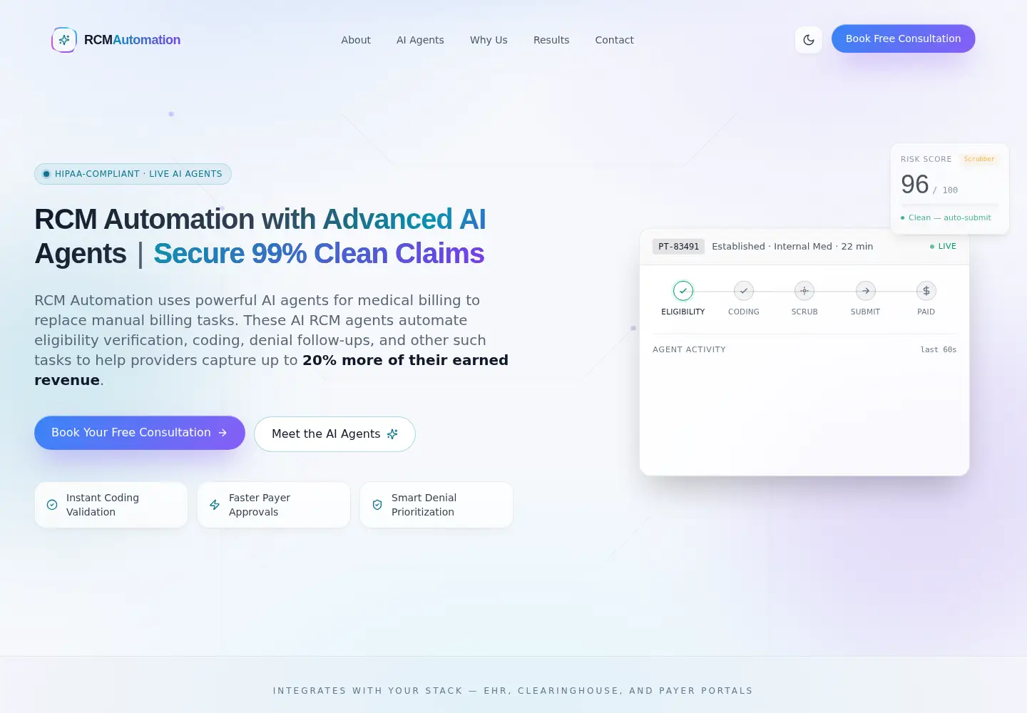 Captured homepage of rcmautomation.ai in the current scan