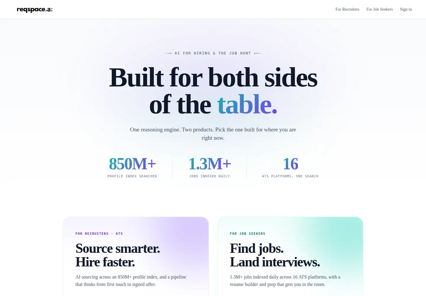 Screenshot of reqspace.ai