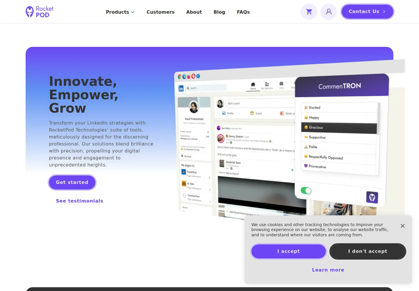 Captured homepage of rocket-pod.ai in the current scan