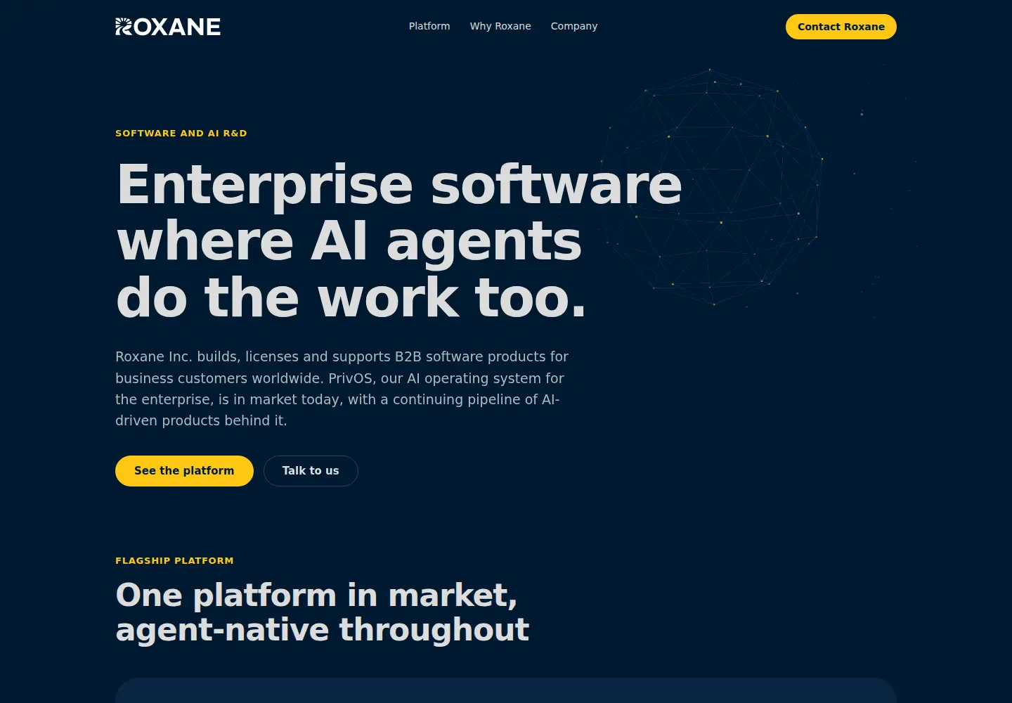 Screenshot of roxane.ai