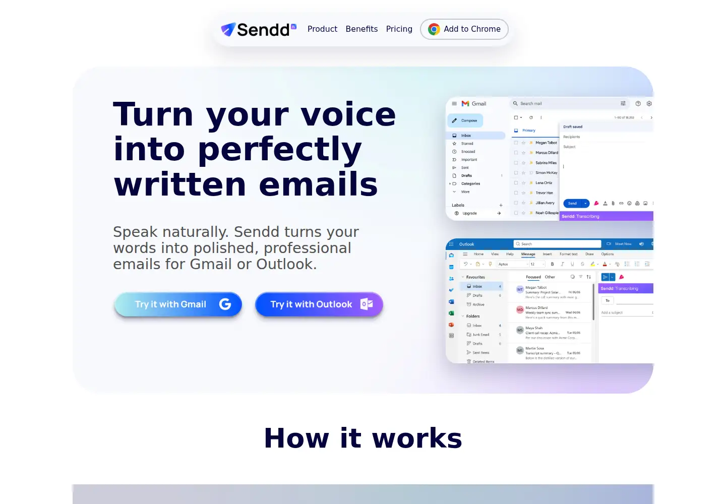 Captured homepage of sendd.ai in the current scan