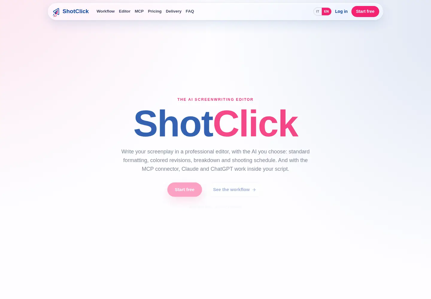 Screenshot of shotclick.ai