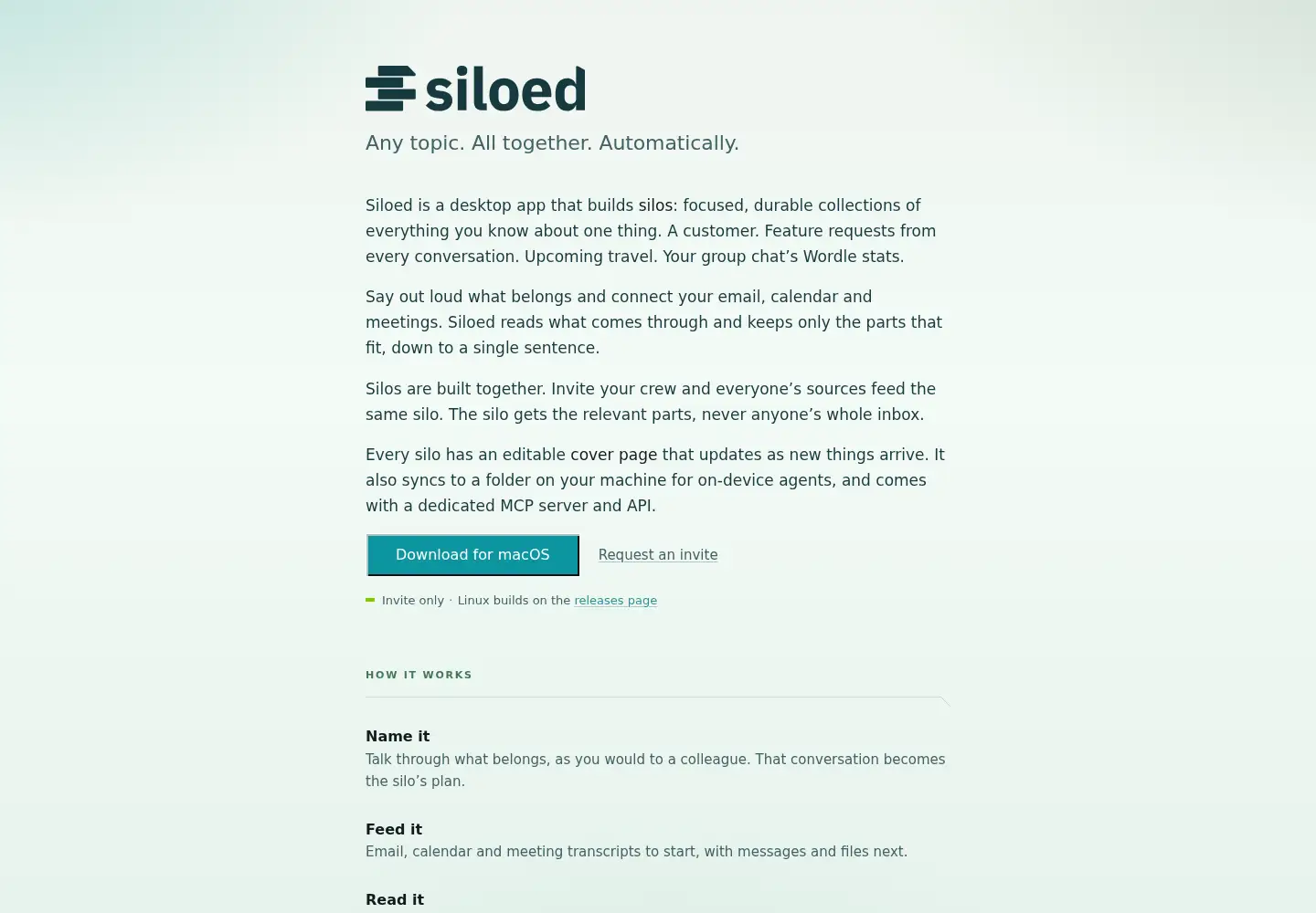 Screenshot of siloed.ai