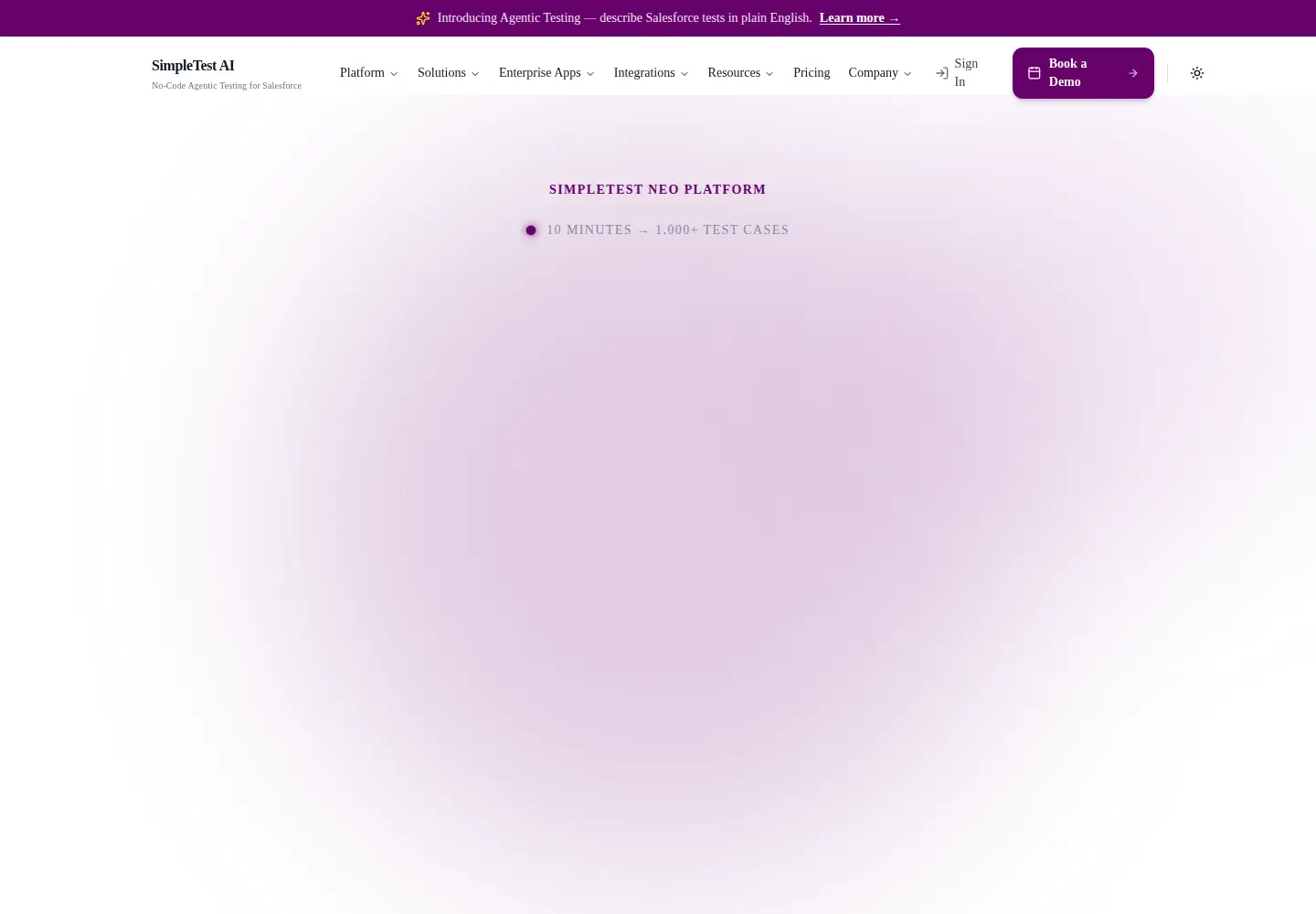 Screenshot of simpletest.ai